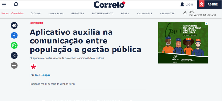 Aplicativo auxilia na comunicação entre população e gestão pública